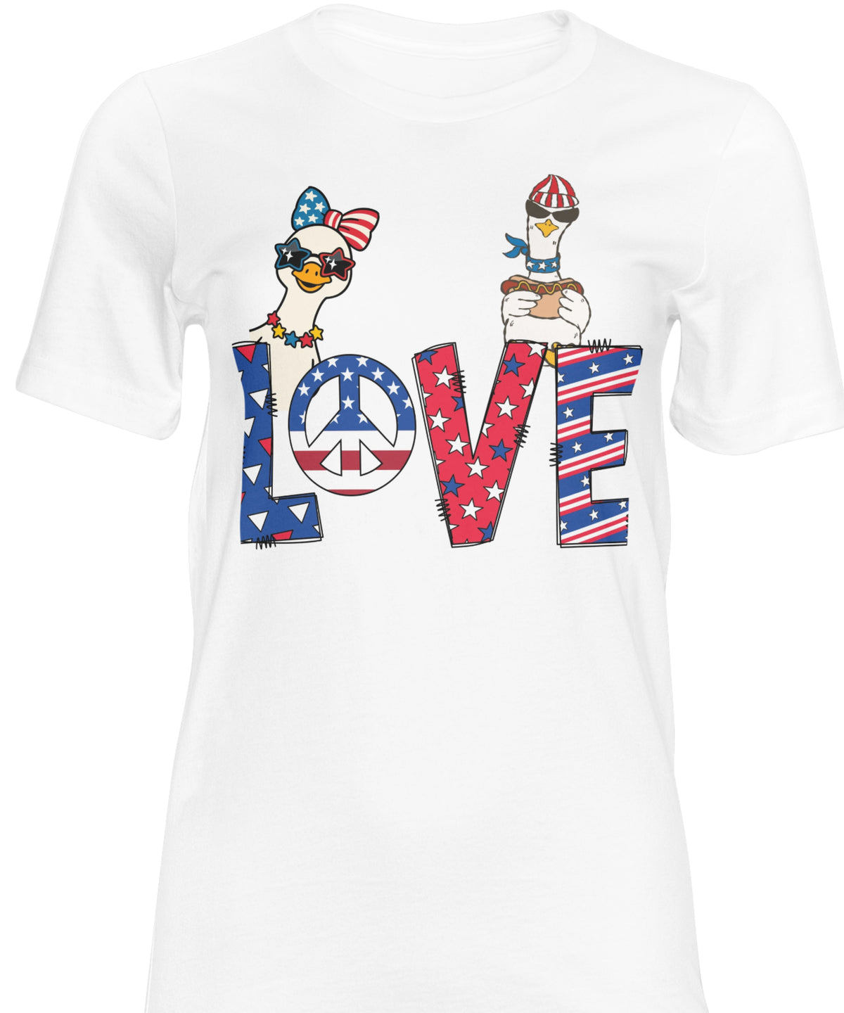 Love, Liberty & Honks™ | Patriotic Goose Graphic Tee