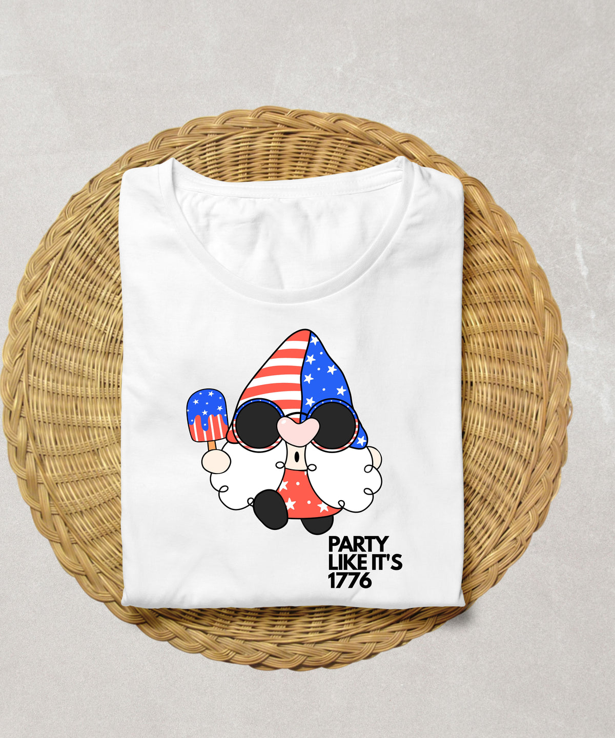 Party Like It's 1776 Patriotic Gnome Shirt | Funny Fourth of July Tee