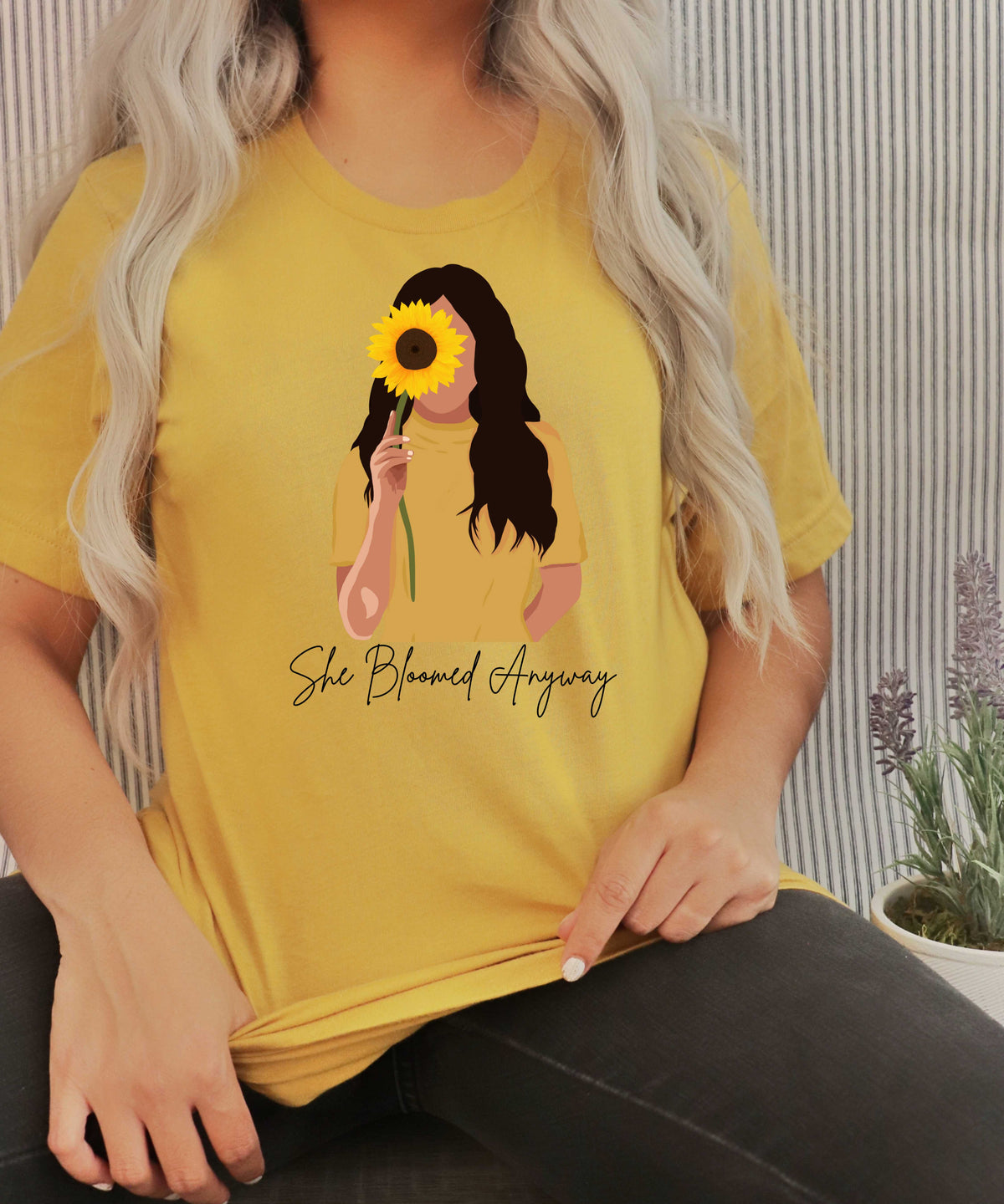 She Bloomed Anyway Inspirational Women's T-Shirt