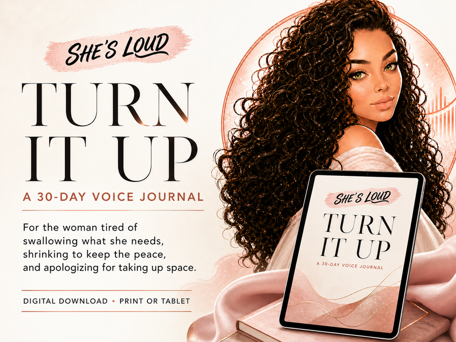 She's Loud Turn It Up 30-Day Voice Journal for women - digital download preview
