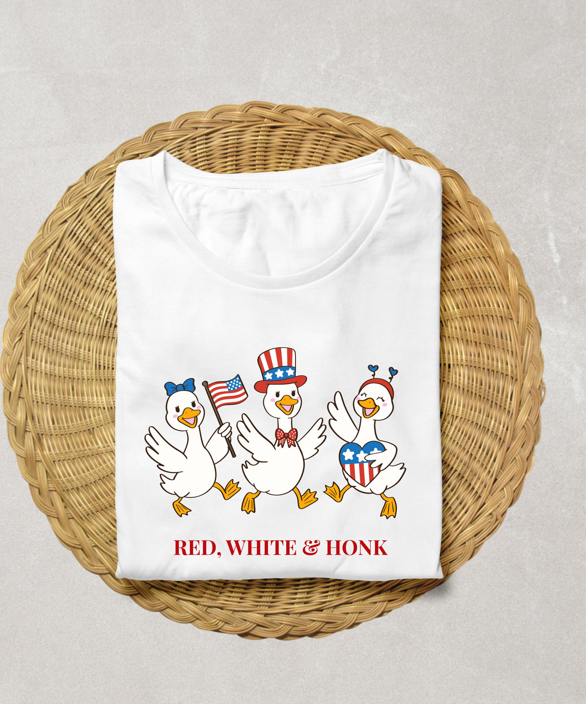 Red, White & Honk Goose Shirt | Funny Patriotic Goose Tee